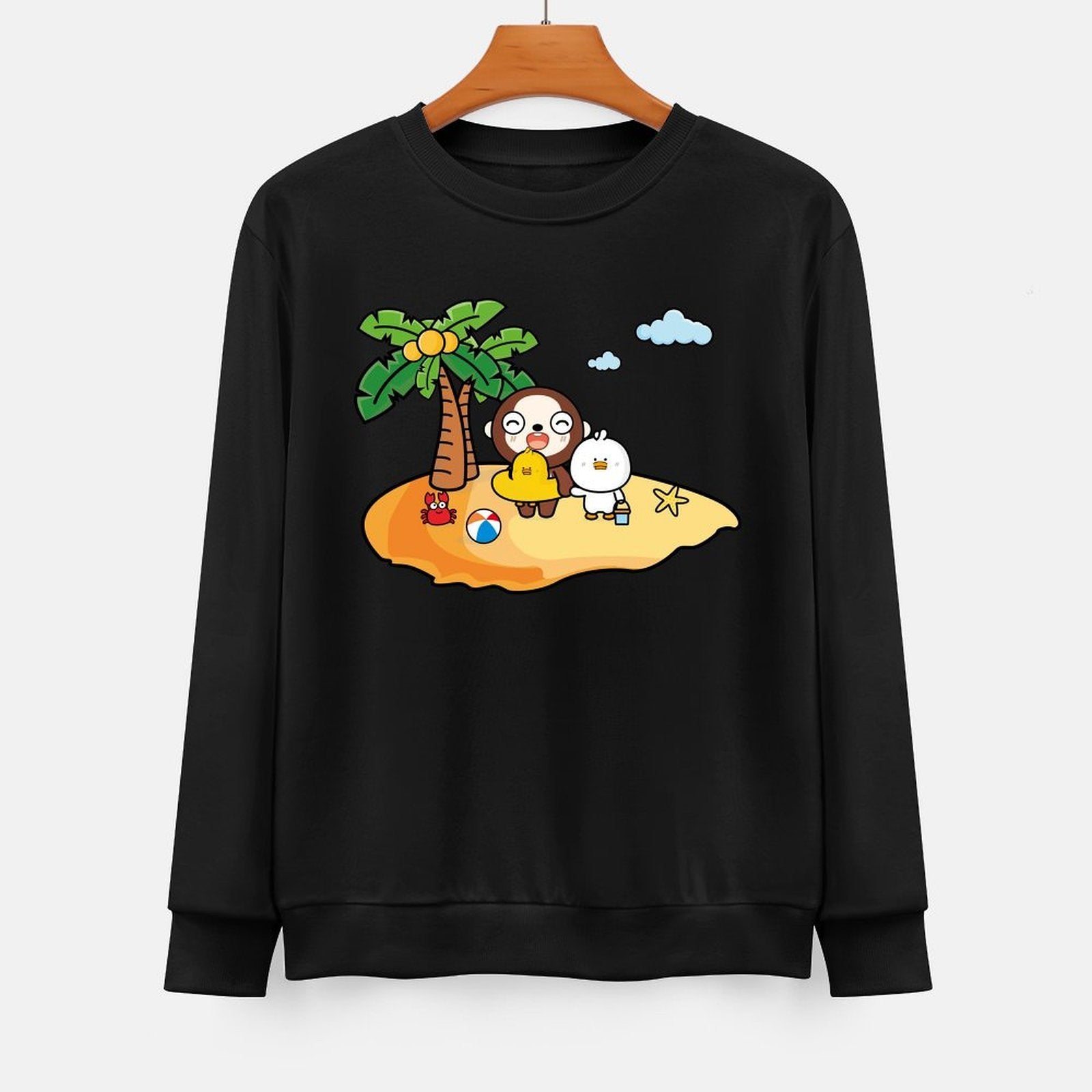 Front Patterned Long Sleeve TopComfort Colorfast